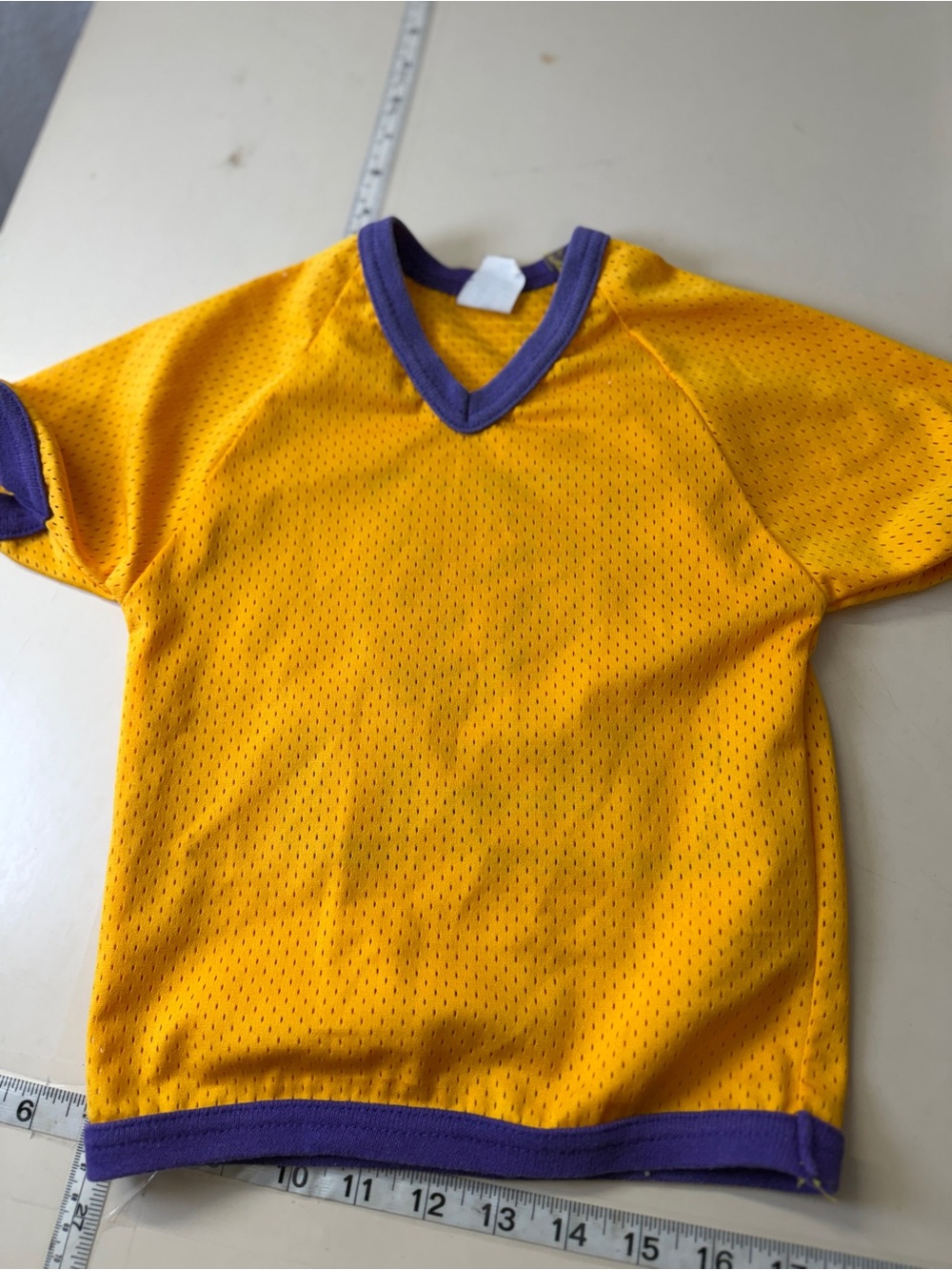 Reebok Yellow Mesh Dog Jersey with Purple Trim